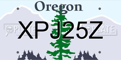 XPJ25Z Oregon License Plate