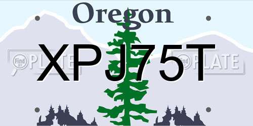 XPJ75T Oregon License Plate