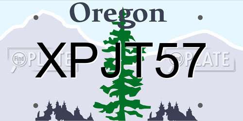 XPJT57 Oregon License Plate