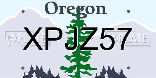 XPJZ57 Oregon License Plate