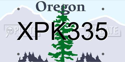 XPK335 Oregon License Plate