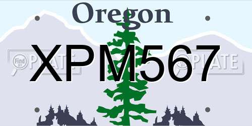 XPM567 Oregon License Plate