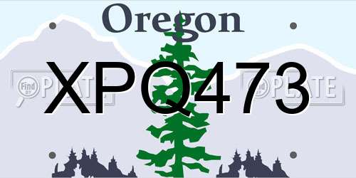 XPQ473 Oregon License Plate
