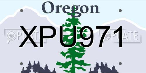 XPU971 Oregon License Plate