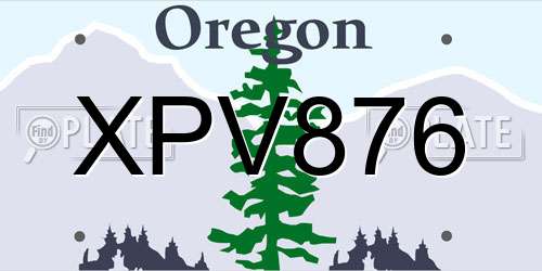 XPV876 Oregon License Plate