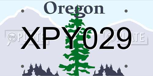 XPY029 Oregon License Plate