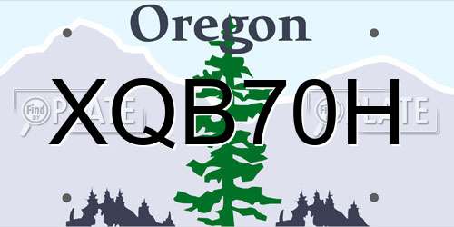 XQB70H Oregon License Plate