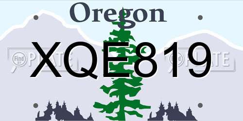 XQE819 Oregon License Plate