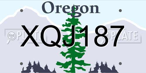 XQJ187 Oregon License Plate