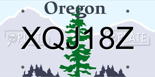 XQJ18Z Oregon License Plate
