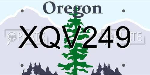 XQV249 Oregon License Plate