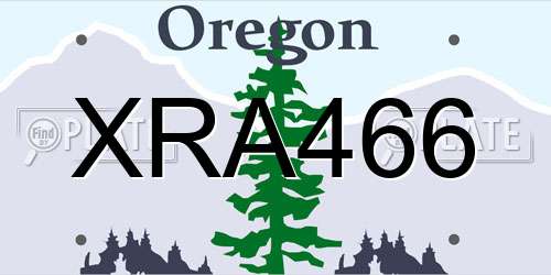 XRA466 Oregon License Plate