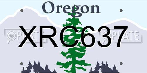 XRC637 Oregon License Plate