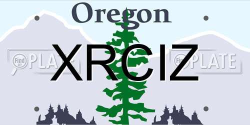 XRCIZ Oregon License Plate