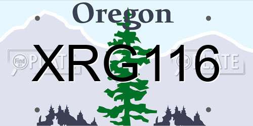 XRG116 Oregon License Plate