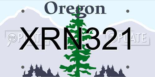 XRN321 Oregon License Plate