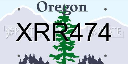 XRR474 Oregon License Plate