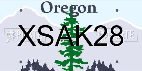 XSAK28 Oregon License Plate