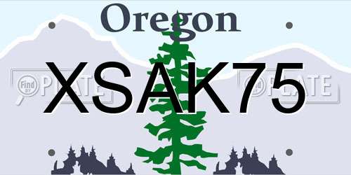 XSAK75 Oregon License Plate