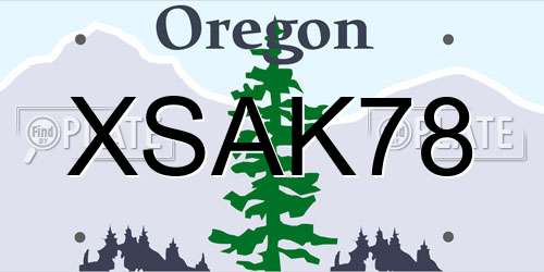 XSAK78 Oregon License Plate