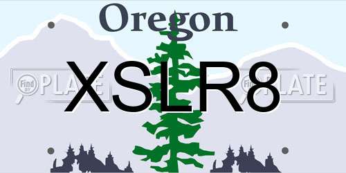 XSLR8 Oregon License Plate