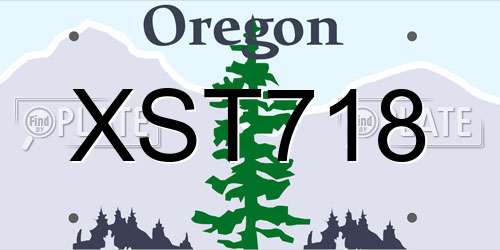 XST718 Oregon License Plate
