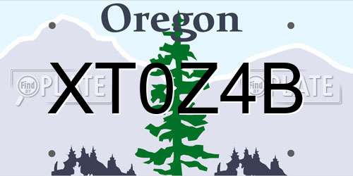 XT0Z4B Oregon License Plate