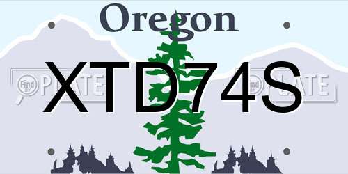 XTD74S Oregon License Plate