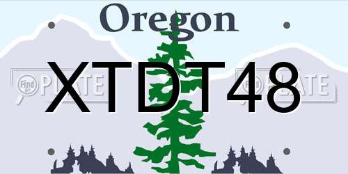 XTDT48 Oregon License Plate