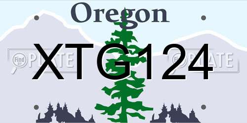 XTG124 Oregon License Plate