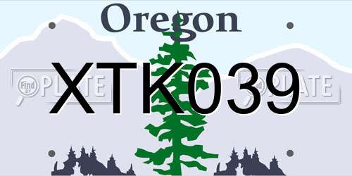 XTK039 Oregon License Plate