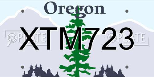 XTM723 Oregon License Plate