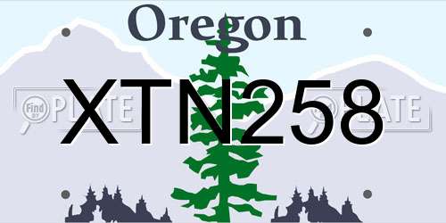 XTN258 Oregon License Plate