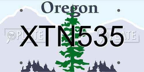 XTN535 Oregon License Plate
