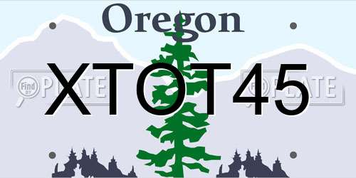 XTOT45 Oregon License Plate
