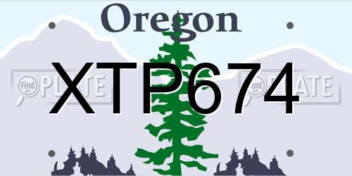 XTP674 Oregon License Plate