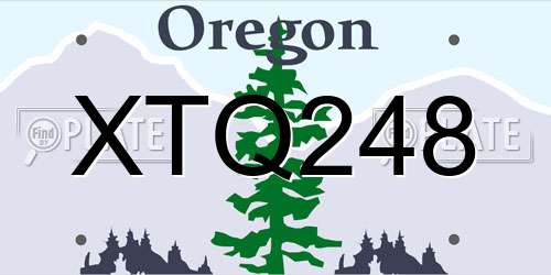 XTQ248 Oregon License Plate