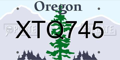 XTQ745 Oregon License Plate