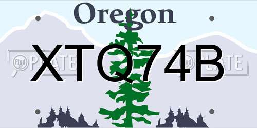 XTQ74B Oregon License Plate