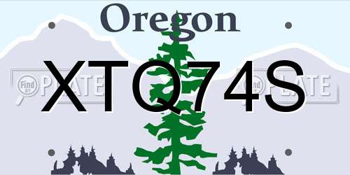 XTQ74S Oregon License Plate