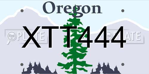 XTT444 Oregon License Plate