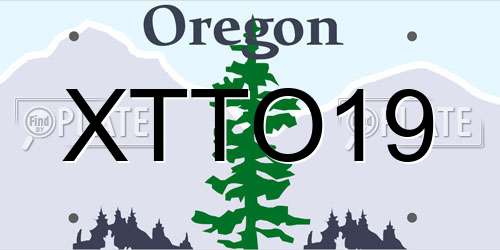 XTTO19 Oregon License Plate