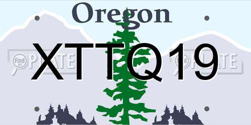 XTTQ19 Oregon License Plate