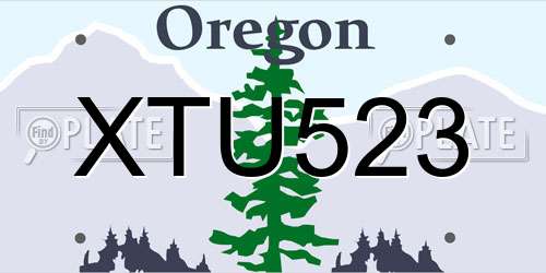 XTU523 Oregon License Plate