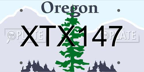XTX147 Oregon License Plate