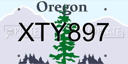 XTY897 Oregon License Plate