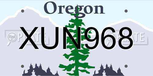 XUN968 Oregon License Plate