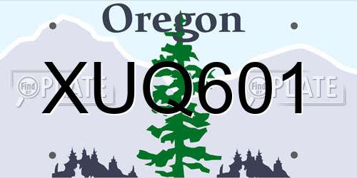 XUQ601 Oregon License Plate
