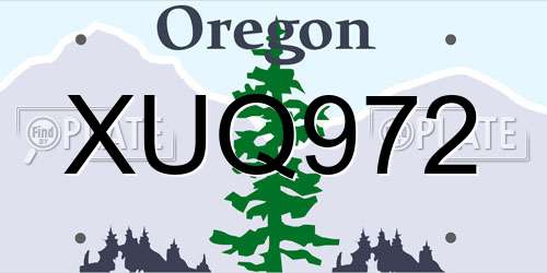 XUQ972 Oregon License Plate