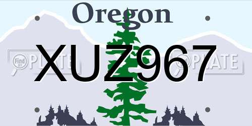 XUZ967 Oregon License Plate